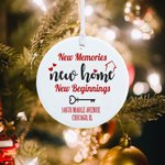 Photo personnalisée en céramique Ornement de la première maison Nouveaux souvenirs Nouveaux départs Pendaison de crémaillère Courtier immobilier Cadea