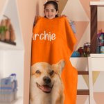 Personalised Pet Photo Name Soft Blanket Birthday Christmas Gift for Dog Puppy Cat