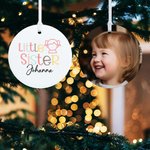 Gepersonaliseerde Grote Kleine Baby Broer & Zus Keramische Kerst Ornament Kerst opknoping Decoratie Gift voor kinderen broers zussen
