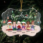 Ornamento acrílico personalizado Friends Forever Christmas Bestie Party Irregular Shape Birthday Christmas Gift for Bestie