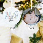 Gepersonaliseerde Grote Kleine Baby Broer & Zus Keramische Kerst Ornament Kerst opknoping Decoratie Gift voor kinderen broers zussen