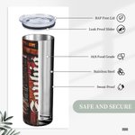 Personalized Library Book Retro Design 20oz Skinny Tumbler with Name Christmas Gift Back to School Gift for Book Lover