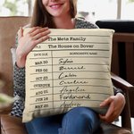 Personalised Librarian Date Due Card Nostalgia Throw Pillow Cover Christmas Birthday Gift for Book Lover Reader