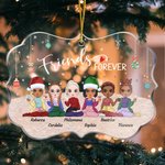 Ornamento acrílico personalizado Friends Forever Christmas Bestie Party Irregular Shape Birthday Christmas Gift for Bestie