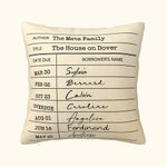 Personalised Librarian Date Due Card Nostalgia Throw Pillow Cover Christmas Birthday Gift for Book Lover Reader