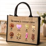 Personalized Grandma's Mom's Christmas Cookie Tote Bag with Kids Grandkids Names Christmas Birthday Gift for Mom Grandma