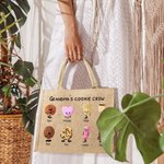 Personalized Grandma's Mom's Christmas Cookie Tote Bag with Kids Grandkids Names Christmas Birthday Gift for Mom Grandma