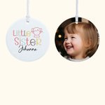 Gepersonaliseerde Grote Kleine Baby Broer & Zus Keramische Kerst Ornament Kerst opknoping Decoratie Gift voor kinderen broers zussen