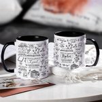 Spersonalizowany kubek ceramiczny z imieniem i nazwiskiem z Biblioteki Kawy z Codzienną Afirmacją Prezent dla Przyjaciela Rodziny Miłośnika Czytania Książek