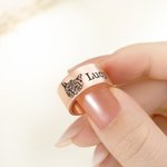Personalisierte Haustier Foto Ring mit eingraviertem Text Haustier Verlust Schmuck Sympathie Jahrestag Geburtstag Geschenk für Tierliebhaber