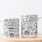 Spersonalizowany kubek ceramiczny z imieniem i nazwiskiem z Biblioteki Kawy z Codzienną Afirmacją Prezent dla Przyjaciela Rodziny Miłośnika Czytania Książek