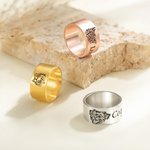 Personalisierte Haustier Foto Ring mit eingraviertem Text Haustier Verlust Schmuck Sympathie Jahrestag Geburtstag Geschenk für Tierliebhaber