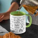 Spersonalizowany kubek ceramiczny z imieniem i nazwiskiem z Biblioteki Kawy z Codzienną Afirmacją Prezent dla Przyjaciela Rodziny Miłośnika Czytania Książek