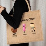 Personalized Grandma's Mom's Christmas Cookie Tote Bag with Kids Grandkids Names Christmas Birthday Gift for Mom Grandma