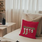 Henkilökohtainen joulusukka perhe monivärinen heittää tyynyn kansi Home Decor nimi syntymäpäivä joululahja perheelle ystävä
