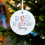 Gepersonaliseerde Grote Kleine Baby Broer & Zus Keramische Kerst Ornament Kerst opknoping Decoratie Gift voor kinderen broers zussen