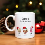 Personliga morföräldrars julkakor 11oz keramisk mugg med barnbarns namn Julklapp till morförälder