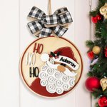 Personalizzato Natale Babbo Natale Ciondolo in legno Ornamento rotondo con fiocco e nome Decorazione albero di Natale Regalo di Natale per la famiglia