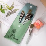 Personalizado Zodiaco Nacimiento Flor Pincel Bolsa de Maquillaje con 8 Pcs Pinceles de Maquillaje Cumpleaños Boda Navidad Regalo para Ella