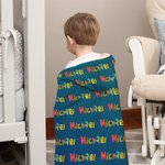 Manta polar ártica personalizada con capucha y nombre de dibujos animados Suave y cálido regalo de cumpleaños y Navidad para niños