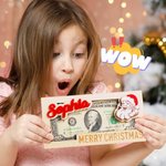 Portavalori personalizzato in legno di Babbo Natale con alce e testo inciso Regalo di Natale unico per bambini e famiglia