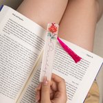 Gepersonaliseerde Waterverf Geboortebloem Bladwijzer met Kwastje en Naam Verjaardagscadeau voor Vrouwen Meisjes Boekenliefhebber
