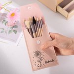Personalizado Zodiaco Nacimiento Flor Pincel Bolsa de Maquillaje con 8 Pcs Pinceles de Maquillaje Cumpleaños Boda Navidad Regalo para Ella