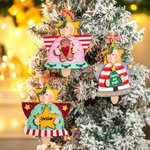 Gepersonaliseerd Kerstmis engel houten ornament Jingle Bell vorm vakantie thema opknoping ornament met kraal strikje kerstcadeau voor familie vriend k