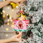 Gepersonaliseerd Kerstmis engel houten ornament Jingle Bell vorm vakantie thema opknoping ornament met kraal strikje kerstcadeau voor familie vriend k