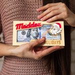 Portavalori personalizzato in legno di Babbo Natale con alce e testo inciso Regalo di Natale unico per bambini e famiglia