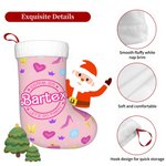 Bas de Noël Mode Poupée Rose Personnalisé avec Nom Décoration de l'arbre de Noël Cadeau parfait pour la famille Les enfants
