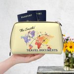 Portadocumentos de viaje de cuero de gran capacidad con mapa del mundo personalizado con nombre Aniversario Cumpleaños Regalo de viaje para mujer