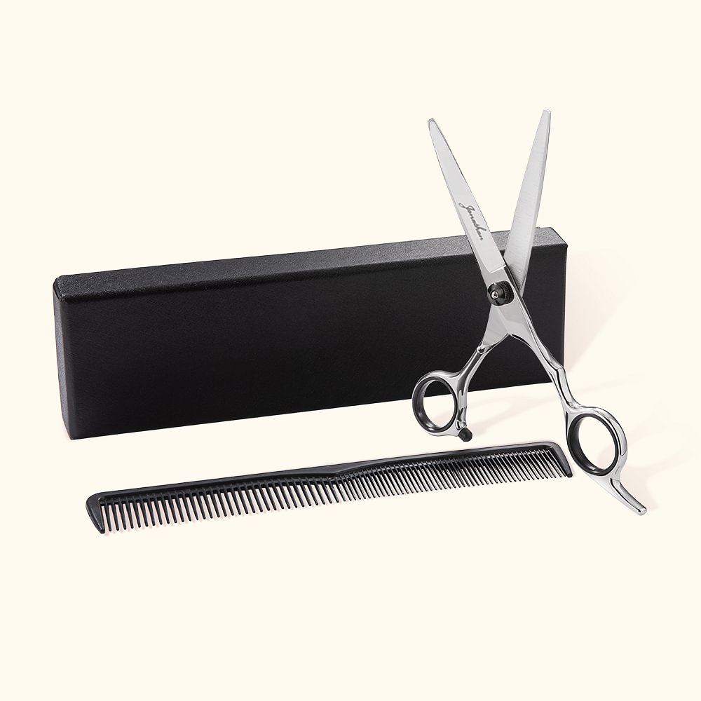 Personalisierte Edelstahl Barbier Schere und Kamm Set mit eingraviertem Text Weihnachten Geburtstag Geschenk für Barbier Kosmetiker