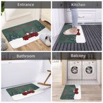 Tapis d'accueil personnalisé du Père Noël au volant d'une voiture Tapis de porte antidérapant et absorbant Cadeau de Noël pour la famille et les amis