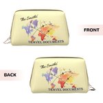 Portadocumentos de viaje de cuero de gran capacidad con mapa del mundo personalizado con nombre Aniversario Cumpleaños Regalo de viaje para mujer