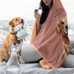 Manta con capucha personalizada con foto de mascota en acuarela, gorro y nombre Regalo de cumpleaños, Navidad y conmemoración para los amantes de las 