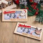Portavalori personalizzato in legno di Babbo Natale con alce e testo inciso Regalo di Natale unico per bambini e famiglia
