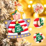 Gepersonaliseerd Kerstmis engel houten ornament Jingle Bell vorm vakantie thema opknoping ornament met kraal strikje kerstcadeau voor familie vriend k