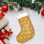 Personalizzato Gingerbread Man Santa Hat Calze di Natale con nome Decorazione casa regalo per la famiglia bambini