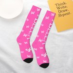 Personalisierte bunte Schneeflocke Stern Bogen Crew Socken Knie hohe Socken weichen Komfort atmungsaktive Socken Weihnachten Geschenk für Familie Freu