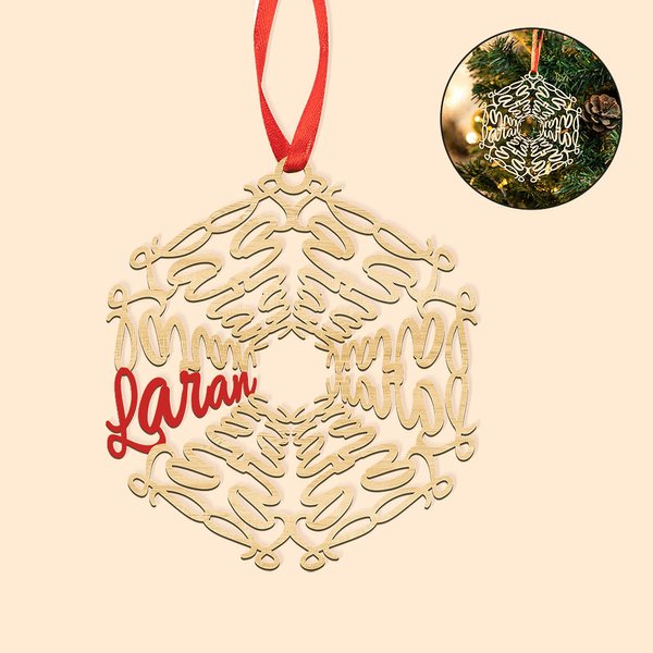 Personalized Christmas Wooden Snowflake Ornament with Name Christmas Tree Decor Christmas Gift for Family Friend