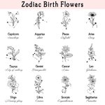 Personalizado Zodiaco Nacimiento Flor Pincel Bolsa de Maquillaje con 8 Pcs Pinceles de Maquillaje Cumpleaños Boda Navidad Regalo para Ella