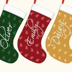 Personalizzato Gingerbread Man Santa Hat Calze di Natale con nome Decorazione casa regalo per la famiglia bambini