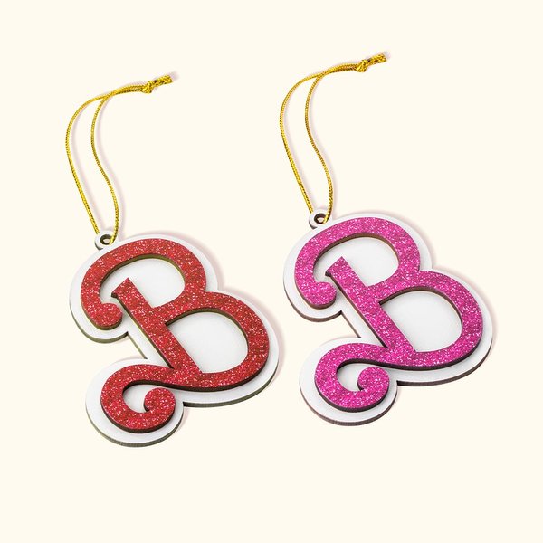 Bas de Noël personnalisé en bois avec nom ou lettre Mignon décor pour arbre de Noël pour Fans Poupée Rose Pet Lover
