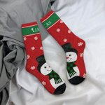 Personalizzato Natale Babbo Natale Pinguino Snowman Crew Socks Calzini alti fino al ginocchio Morbido Comfort Traspirante Regalo di Natale per gli ami