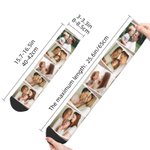 Calzini personalizzati colorati con collage di 5 foto Calzini alti fino al ginocchio Morbido comfort traspirante Regalo di Natale per gli amici della 