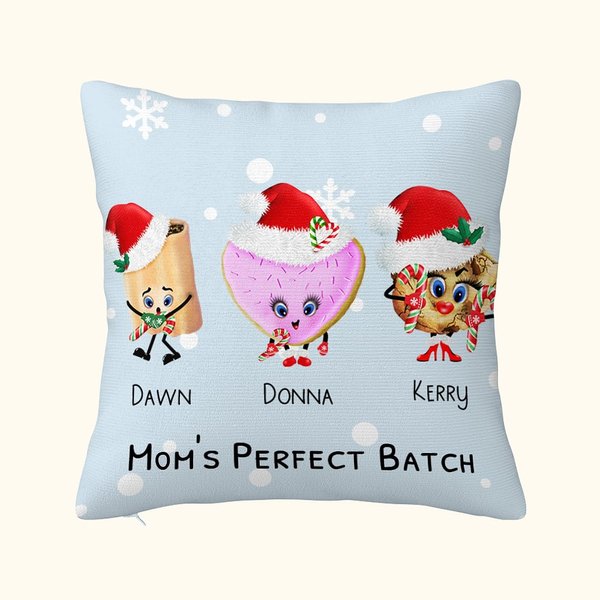 Personalizzato Natale Nanny's Little Character Throw Pillow Cover con i nomi dei nipoti Natale Compleanno Regalo per la festa della mamma per la nonna