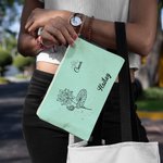 Sac de Maquillage Personnalisé avec Nom Signe Astrologique et Fleur de Naissance Cadeau Anniversaire Noël Mariage pour Mère Amies Sœurs