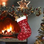 Personalizzato Gingerbread Man Santa Hat Calze di Natale con nome Decorazione casa regalo per la famiglia bambini