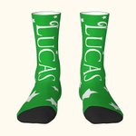 Personalisierte bunte Schneeflocke Stern Bogen Crew Socken Knie hohe Socken weichen Komfort atmungsaktive Socken Weihnachten Geschenk für Familie Freu